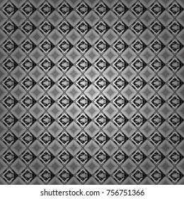 Seamless pattern ethnic design in gray, black and white colors. Geometric background with tribal tiles. Vector textile print for bed linen, jacket, package design, fabric and fashion concepts.