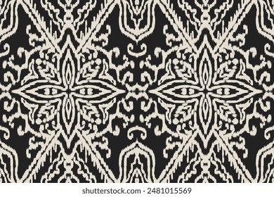 Diseño étnico sin costura, patrón sin costura ikat, arte ikat. hermoso dibujo a mano Diseño para textil y estampado patrón étnico. hermoso patrón. bordado popular, estilo bohemio, arte abstracto	