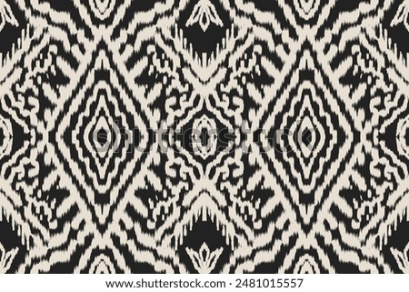 Seamless pattern ethnic design, ikat seamless pattern, ikat art. beautiful hand drawn Design for textile and printin gethnic pattern.beautiful pattern. folk embroidery,bohemian style, abstract art	