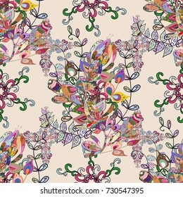 Seamless pattern ethnic design. Marine background with flowers, seashells, mandalas and watercolor effect. Textile print for bed linen, jacket, package design, fabric and fashion concepts.