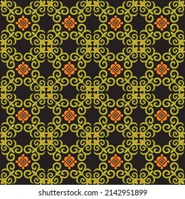 Seamless pattern with ethnic element. Kyrgyz and Kazakh ornaments. Texture designs can be used for backgrounds, motifs, textile, wallpapers, fabrics, gift wrapping, templates, carpet, tiles. Vector.