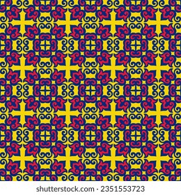 Seamless pattern with ethnic element. Kyrgyz and Kazakh ornaments. Texture designs can be used for backgrounds, motifs, textile, wallpapers, fabrics, gift wrapping, templates, carpet, tiles. Vector.	
