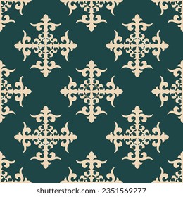 Seamless pattern with ethnic element. Kyrgyz and Kazakh ornaments. Texture designs can be used for backgrounds, motifs, textile, wallpapers, fabrics, gift wrapping, templates, carpet, tiles. Vector.