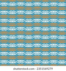 Seamless pattern with ethnic element. Kyrgyz and Kazakh ornaments. Texture designs can be used for backgrounds, motifs, textile, wallpapers, fabrics, gift wrapping, templates, carpet, tiles. Vector.