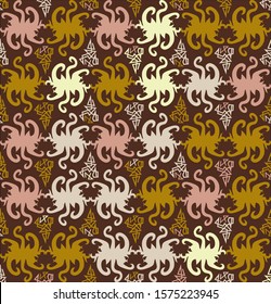 seamless pattern of ethnic pattern. fabric motif design. vector design inspiration. Creative textile for fashion or cloth. batik concept.