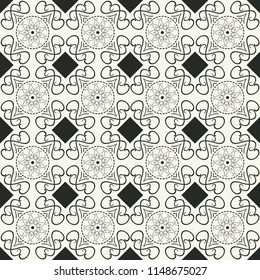 Seamless pattern with ethnic florals