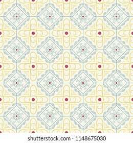 Seamless pattern with ethnic florals