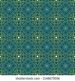 Seamless pattern with ethnic florals