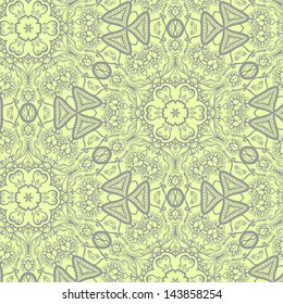 Seamless pattern with ethnic flowers