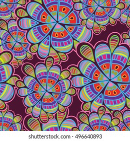 Seamless pattern ethnic flowers. beautiful packaging design