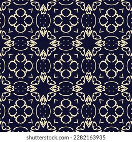Seamless pattern with ethnic pattern of flowers. Ornate motifs fabric and tile design. Floral decoration curl illustration. Home decor.