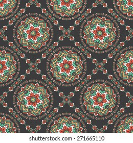 Seamless Pattern With Ethnic Folk Ornament. Abstract Background For Design