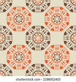 Seamless pattern with ethnic geometric ornament.