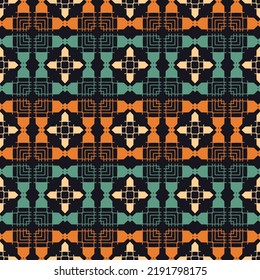Patrón sin foco con ornamento geométrico étnico. Ilustración abstracta retro.