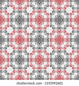 Seamless pattern with ethnic geometric ornament.