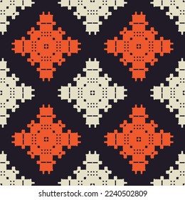 Seamless pattern with ethnic geometric ornament.