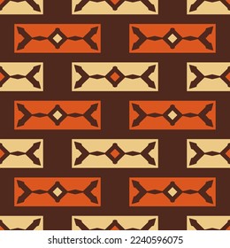 Seamless pattern with ethnic geometric ornament. Retro abstract illustration.