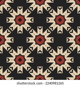 Seamless pattern with ethnic geometric ornament. Retro abstract illustration.