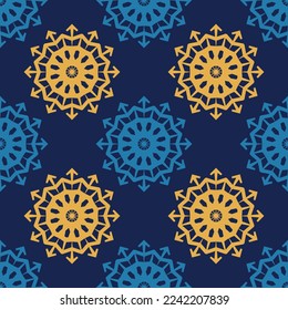 Seamless pattern with ethnic geometric ornament.
