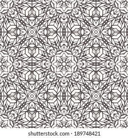 Seamless pattern with ethnic lace ornament. Vector illustration