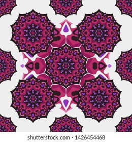 Seamless pattern with ethnic mandala art ornament. Mandala seamless pattern background. Floral mandala pattern background