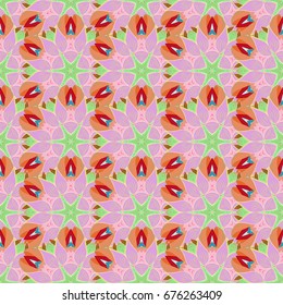 Seamless pattern ethnic mandalas, doodle background circles. Pattern. Vector Hand drawn zentangle floral background.