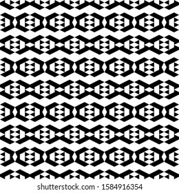 Seamless pattern. Ethnic motif. Diamonds, triangular shapes, forms backdrop. Folk background. Rhombuses, triangles, figures ornament. Digital paper, textile print, design, abstract. Vector wallpaper