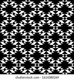 Seamless pattern. Ethnic motif. Diamonds, triangular shapes, polygons wallpaper. Forms, checks background. Rhombuses, triangles, figures ornament. Geometric backdrop. Textile print. Vector artwork.