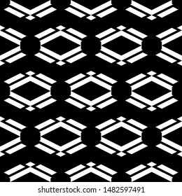 Seamless pattern. Ethnic motif. Figures wallpaper. Rhombuses, chevrons, parallelograms ornament. Simple shapes background. Geometric backdrop. Digital paper, textile print, web design, abstract.