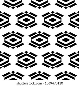 Seamless pattern. Ethnic motif. Figures wallpaper. Simple shapes background. Rhombuses, chevrons, parallelograms ornament. Geometric backdrop. Digital paper, textile print, web design, abstract.