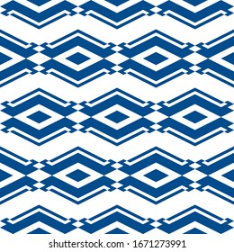 Seamless pattern. Ethnic motif. Figures, rhombuses backdrop. Folk background. Geometric wallpaper. Vector.