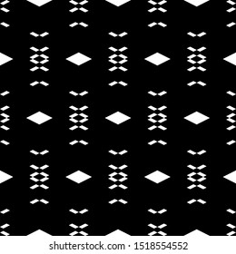 Seamless pattern. Ethnic motif. Folk wallpaper. Geometric backdrop. Rhombuses, parallelograms ornament. Simple shapes background. Digital paper, textile print, web design, abstract. Vector artwork.