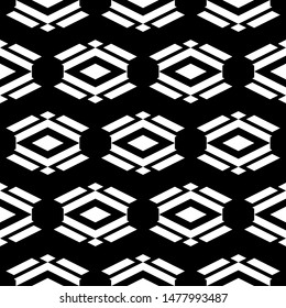 Seamless pattern. Ethnic motif. Geometric backdrop. Figures wallpaper. Simple shapes background. Rhombuses, chevrons, parallelograms ornament. Digital paper, textile print, web design, abstract.