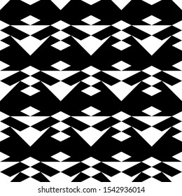 Seamless pattern. Ethnic motif. Geometric backdrop. Simple shapes wallpaper. Triangles, rhombuses, figures ornament. Forms background. Digital paper, textile print, web design, abstract. Vector art.