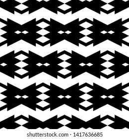 Seamless pattern. Ethnic motif. Rhombuses, zigzag lines background. Figures wallpaper. Simple ornament. Geometric backdrop. Digital paper, textile print, web design, abstract.