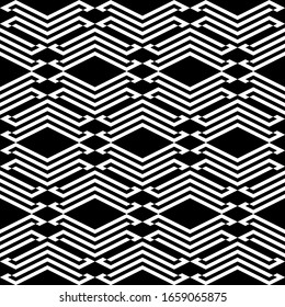 Seamless pattern. Ethnic motif. Shapes background. Diamonds, shapes wallpaper. Rhombuses, figures ornament. Geometric backdrop. Digital paper, textile print, web design, abstract. Vector artwork.