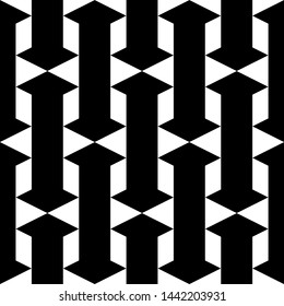 Seamless pattern. Ethnic motif. Triangles, parallelograms background. Figures wallpaper. Simple ornament. Geometric backdrop. Digital paper, textile print, web design, abstract. Vector artwork.