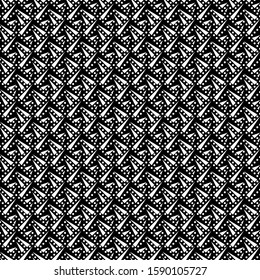 Seamless pattern. Ethnic motif. Triangles, circles ornament. Geometrical backdrop. Triangular shapes, dots background. Geometric figures wallpaper. Textile print, web design, abstract. Vector artwork