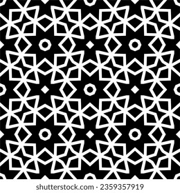 Seamless pattern with ethnic motifs in black and white. Vector illustration.