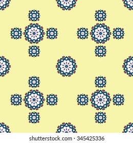 Seamless pattern with ethnic motifs. Interweaving lines and ornaments