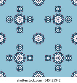 Seamless pattern with ethnic motifs. Interweaving lines and ornaments