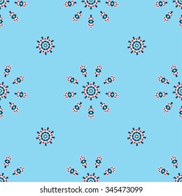 Seamless pattern with ethnic motifs. Interweaving lines and ornaments