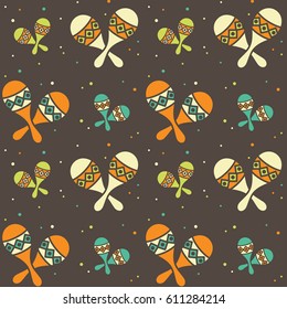 Seamless pattern - ethnic music. Background illustration. EPS 10