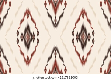 Patrón sin fisuras étnico oriental iKat patrón diseño tradicional para el fondo de la alfombra de Fondo de pantalla de la ropa de tela de batik tribal textil Ilustración vectorial ikat motivo de impresión estilo de bordado  