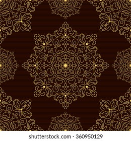 Seamless pattern in ethnic oriental style. Hand drawn background. Arabic, Indian, turkish, chinese motifs. Vintage style for design of fabric, invitation, template cards.
Vector illustration.