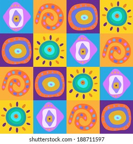 Seamless pattern with a ethnic ornament