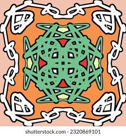 Seamless Pattern With Ethnic Ornament. Abstract Background For Design