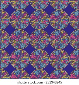 Seamless Pattern With Ethnic Ornament. Abstract Background For Design.