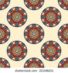 Seamless Pattern With Ethnic Ornament. Abstract Background For Design.