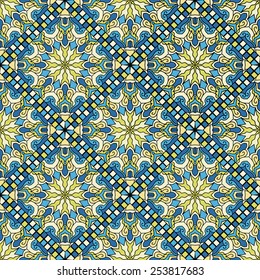 Seamless Pattern With Ethnic Ornament. Abstract Background For Design
